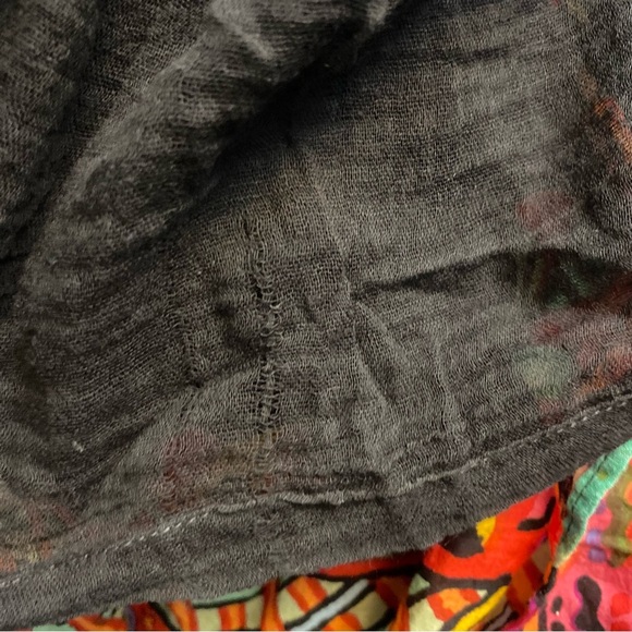 Vintage Jupe Indian maxi Skirt gauze cotton lining full circle tiered flowy - Picture 16 of 16